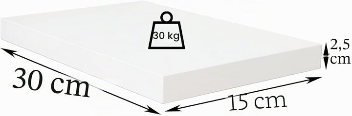 Henor Wandregal FSC® Holzwandregal 30 x 15 x 2.5 cm. Laden Sie 30 kg. Weiss 30 Weiss 15 Cm, 30 Weiss