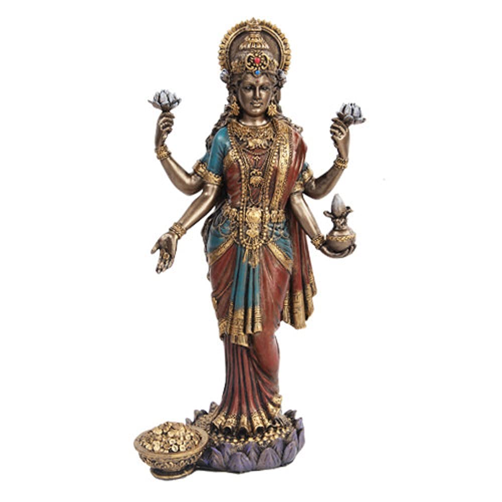 PTC 10 Inch Lakshmi Mythological Indian Hindu Goddess Statue Figurine