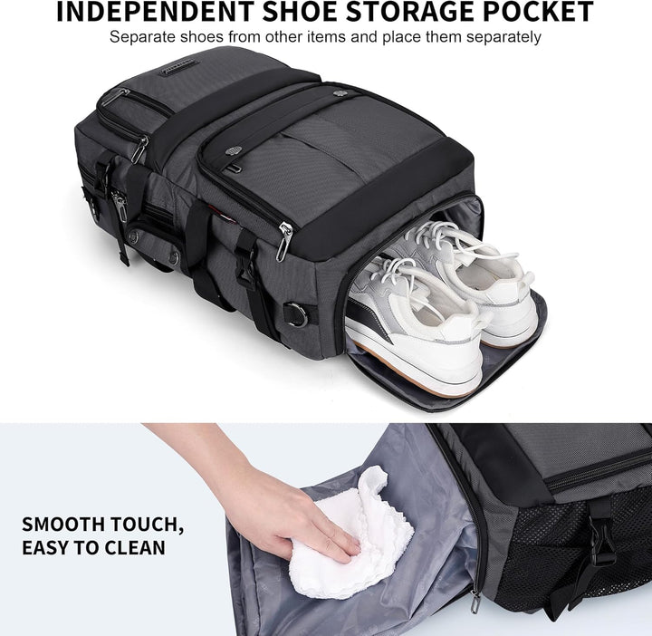 WITZMAN Reiserucksack Herren Damen Gross Laptop Rucksack 15.6-17 Zoll mit USB-Ladeanschluss Flugzeug