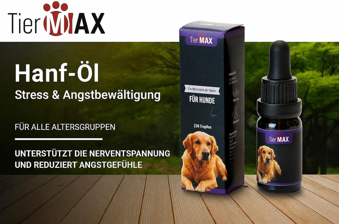 Hanfsamenöl für Hunde, Hanföltropfen, zur Beruhigung, Entspannung bei Stress, für Gelenke und Fell 1