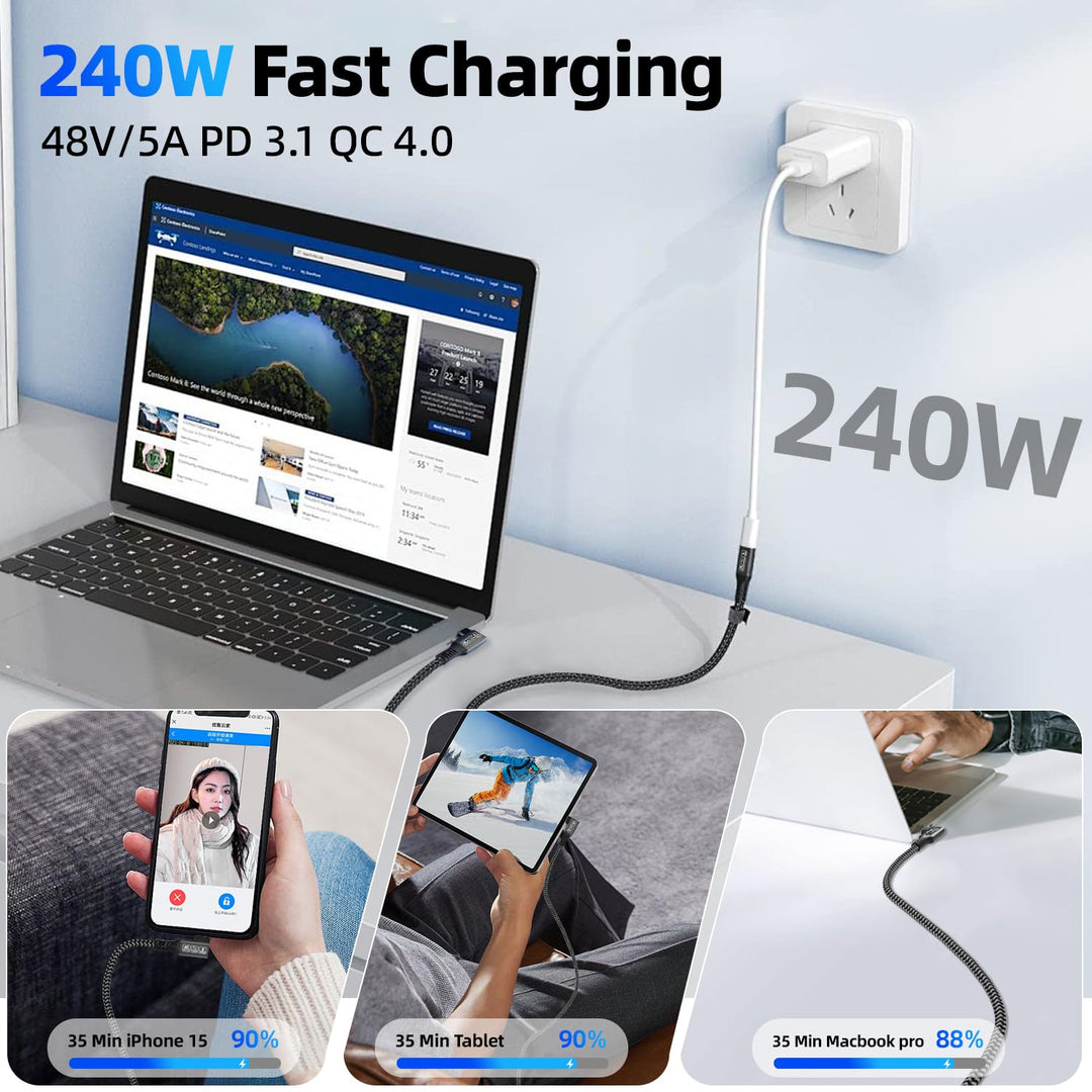 CAKOBLE USB C Kabel auf USB C 2M,USB 3.2 Gen2 Typ C ladekabel,20 Gbps Datenübertragung,240W 48V/5A S