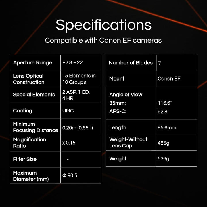 Samyang 14 mm F2.8 AF Weitwinkel, Autofokus-Objektiv für Canon EF