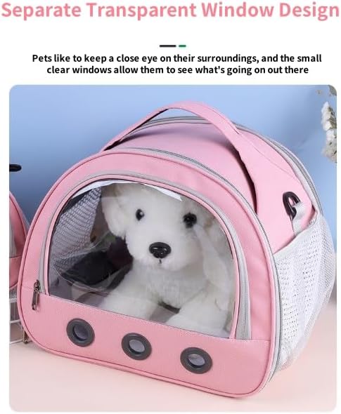 SOONHUA Tragetasche für kleine Tiere, tragbare Meerschweinchen- Tragetasche mit transparentem Fenste