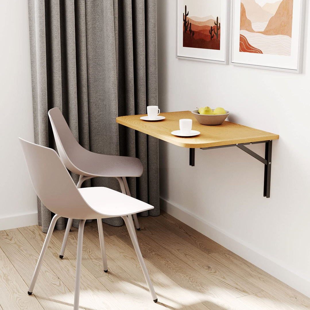 AKKE Wandklapptisch mit Abgerundeten Ecken Klapptisch Esstisch Wandtisch Küchentisch Schreibtisch Ki