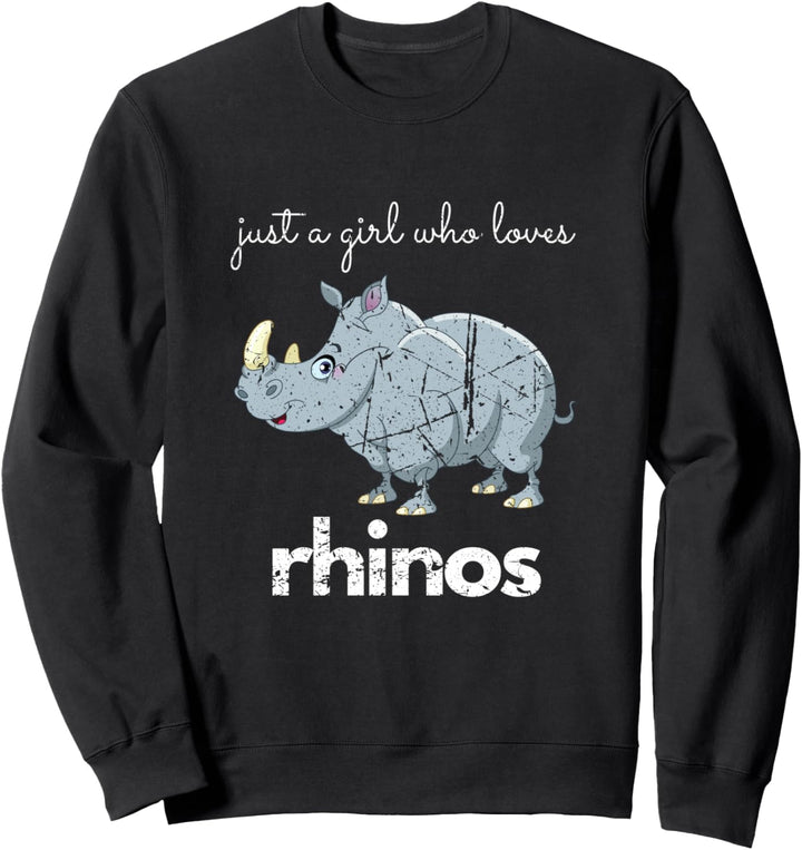 Rhinoceros Distressed Design Girl, das Nashorn Tier liebt Sweatshirt