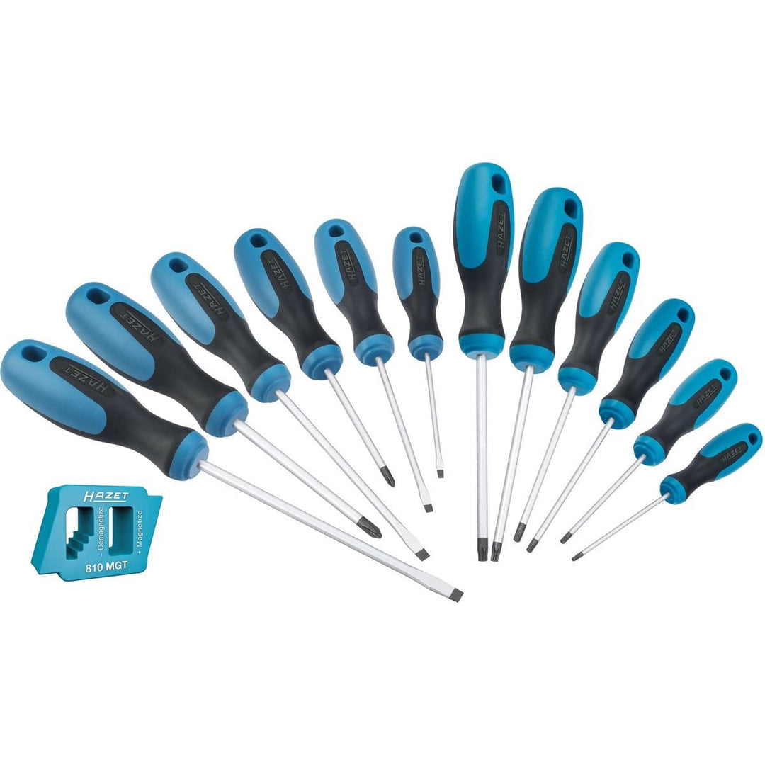 HAZET Schraubendreher Schlitz Kreuzschlitz Innen-Torx Set 0.5x3-1.2x6.5 13-tlg