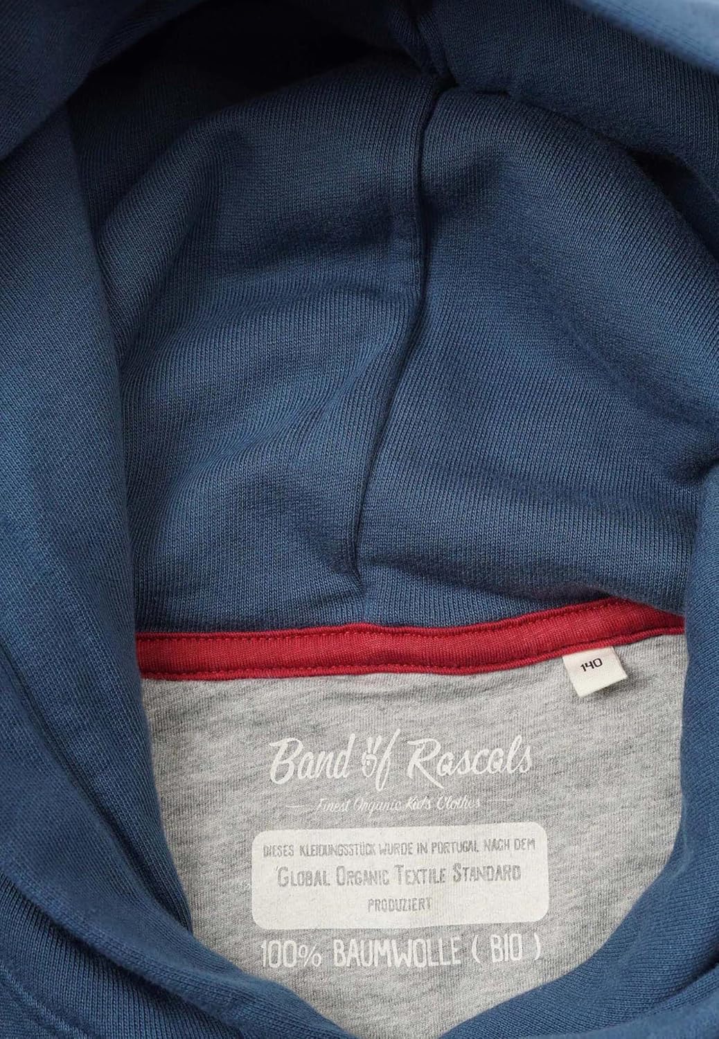 Band of Rascals Kinder Kapuzenpullover Plain aus Bio-Baumwolle 98-104 Blau, 98-104 Blau