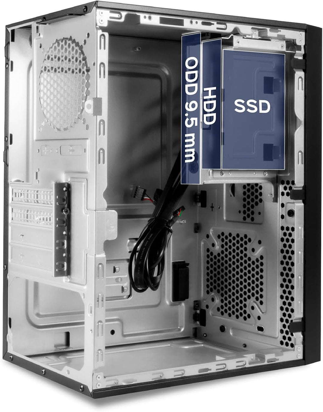 UNYKAch Micro ATX Computergehäuse NUMEN 500 Pro Type C, 17 Liter mit 5 USB-Anschlüssen, kompatibel m