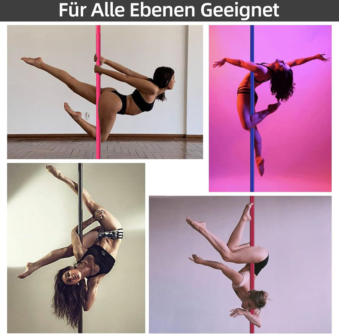 PRIOR FITNESS Pole Dance Tanzstange 45mm von 2,35 bis 2,74 m Höhenverstellbar,2 Modi: drehend/statis