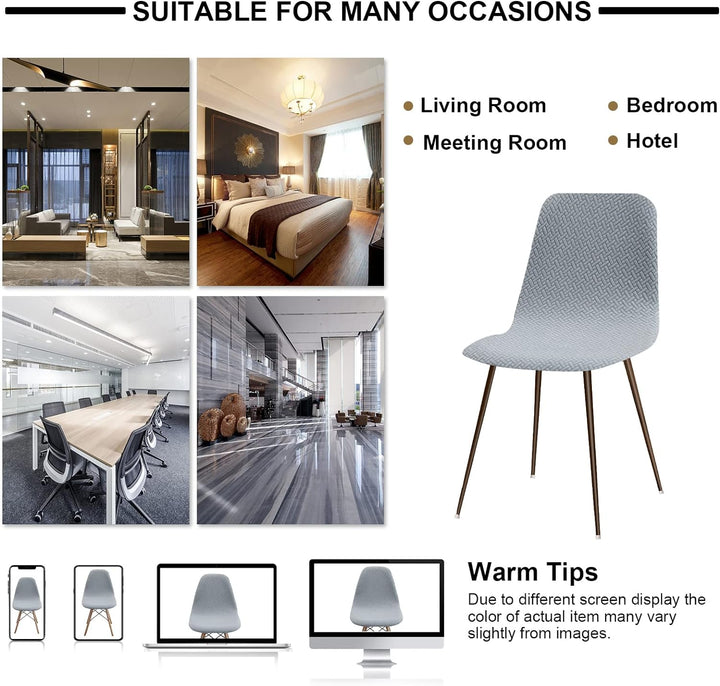 Lydevo Stuhlhussen 4er Esszimmer Strech Stuhlhussen für Esszimmerstühle Universal Waschbar Bezug Stu