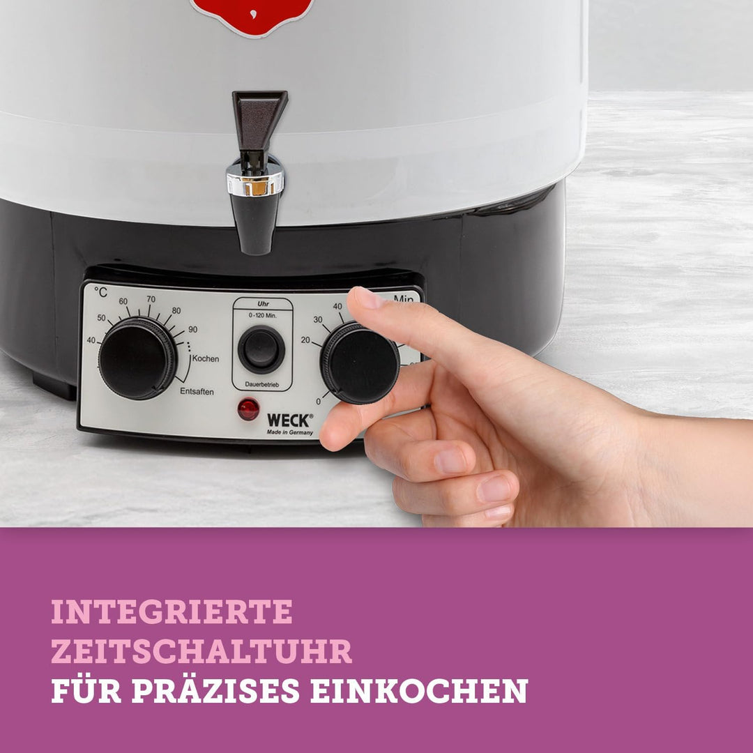 WECK Einkochautomat WAT35-A Kunststoff mit Präzisionsthermostat, Auslaufhahn & Zeitschaltuhr – 29L E