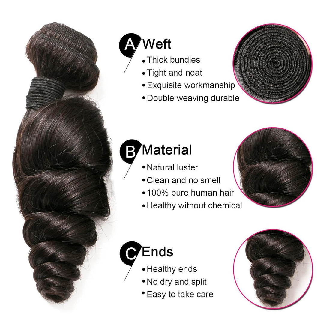 Loose Wave Bundles 18 Inch Loose Wave Human Hair Single Bundles Loose Wave Human Hair 1 Bundles 10A