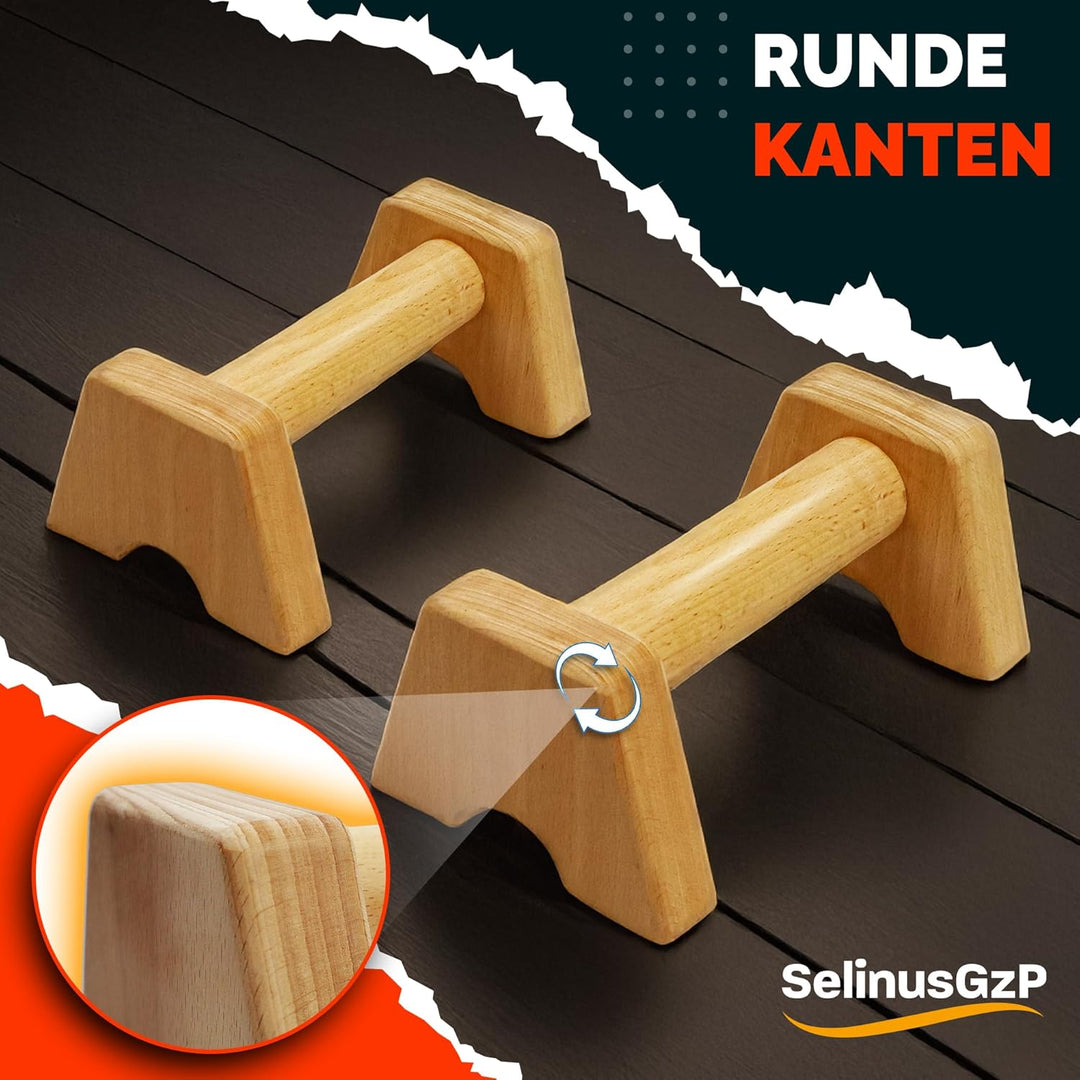 Liegestützgriffe aus Buche Holz – Gelenkschonend & Rutschfest – Perfekt für Calisthenics, Handstand