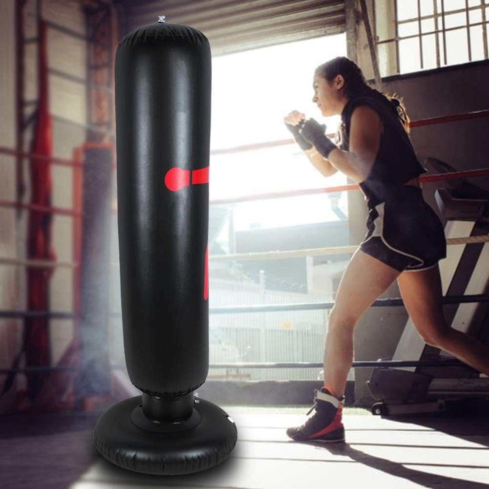 Aufblasbarer Boxsack, 160 cm Höhe PVC Fitness Hit Sandsack, freistehender Boxsack, aufblasbare Boxsa