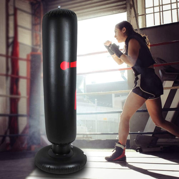 Aufblasbarer Boxsack, 160 cm Höhe PVC Fitness Hit Sandsack, freistehender Boxsack, aufblasbare Boxsa