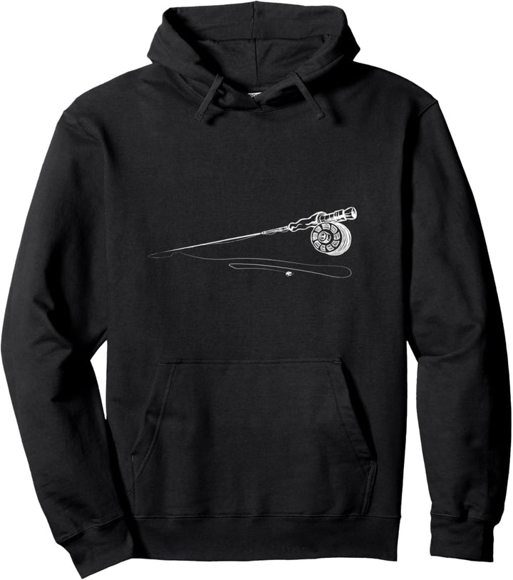 Vintage Fliegenfischer Angler Fliegenrute Fliegenfischen Pullover Hoodie