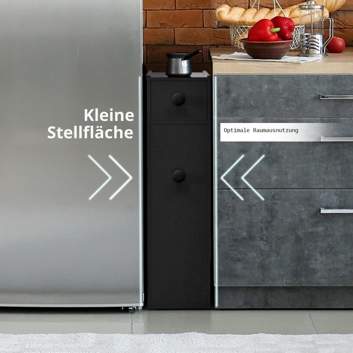 GIANTEX Nischenschrank Nischenregal, Badezimmerschrank Schubladenschrank mit 2 Schubladen, Seitensch