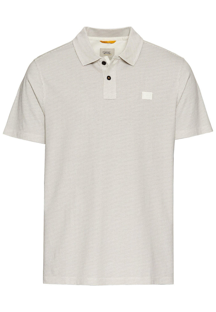 camel active Herren Kurzarm Poloshirt im feinen Streifenmuster L Beige, L Beige