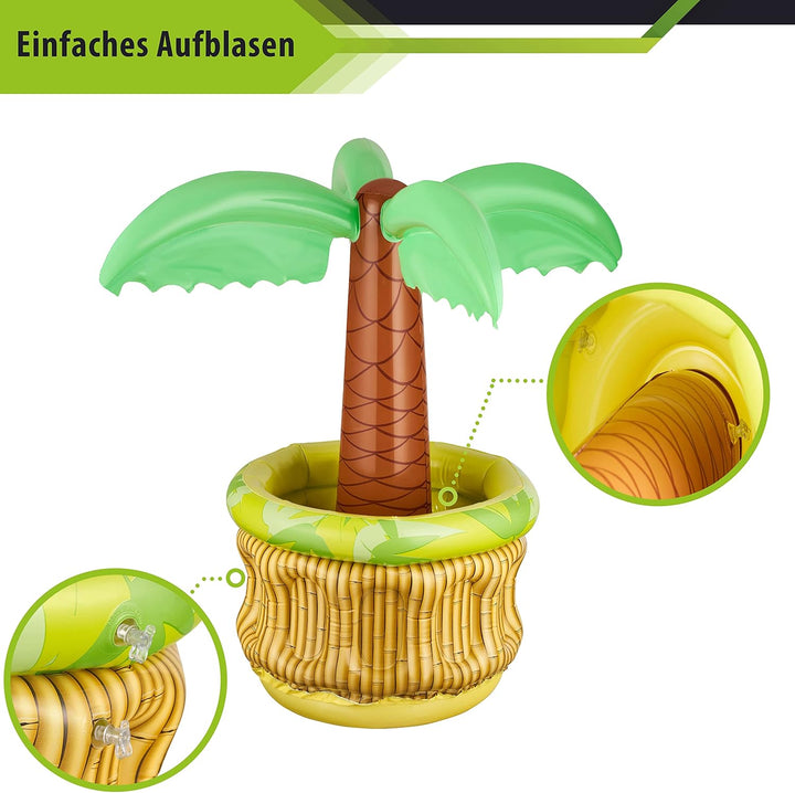 Balinco 2X Aufblasbare Palme Bierkühler Bier Party Kühler Eiskübel Partyzubehör Aufblasbarer Partykü