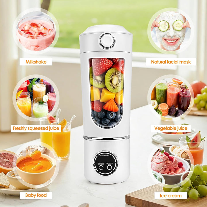 Tragbarer Mixer/Blender/Smoothie Maker, 700 ml Maker to Go Mini-Standmixer mit 12-Klingen Edelstahl