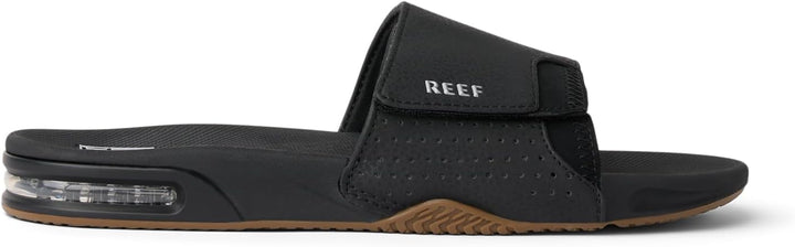 Reef Herren Fanning Slide Flipflop 37.5 EU Black Silver, 39 EU