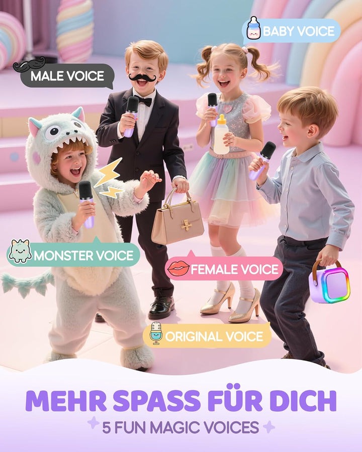 Karaoke Maschine Kinder, Geschenk für Mädchen 3-12 Jahre, Karaoke Kinder Spielzeug ab 3-12 Jahre Mäd