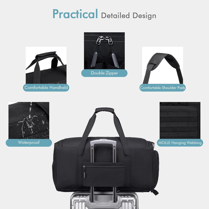 BAGZY Arbeitstasche Herren 55L Taktische Reisetasche Sporttasche mit Rucksackfunktion Einsatztasche