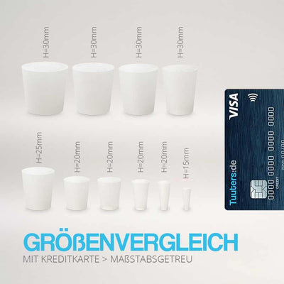 Tuuters 10x Silikonstopfen im Set, Konische Stopfen, Pfropf, Gummistopfen (30 x Ø32 x 26 mm), 30 x Ø