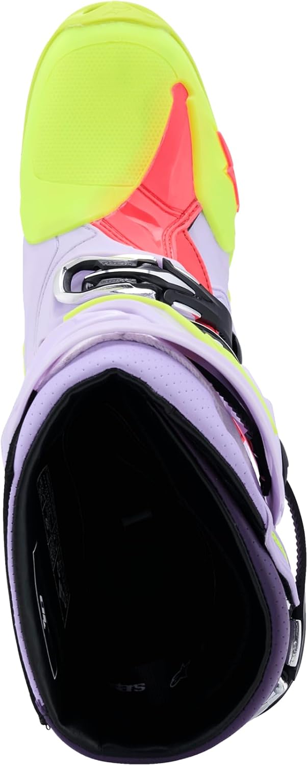 Alpinestars Tech 10 Supervented Motocross Stiefel, lila/gelb/pink, 8 41 EU Lila Gelb Pink, 41 EU Lil