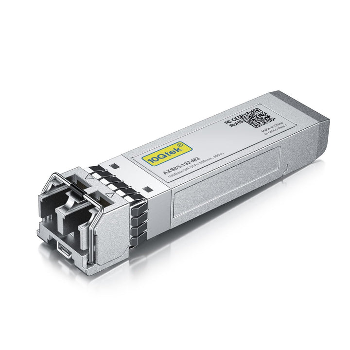 10Gtek Industrial Grade 10GBase-SR SFP+ Transceiver, 10G 850nm MMF, up to 300 Meters, Compatible for