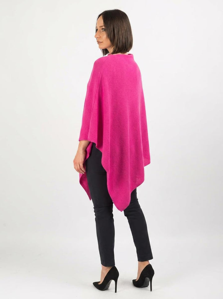 Dalle Piane Cashmere - Poncho aus 100% Kaschmir - Made in Italy - für Frau Einheitsgrösse Fuxia, Ein