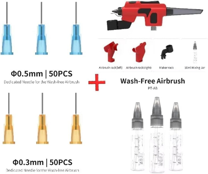 Schneller Farbwechsel PT-AB, Waschfreie Airbrush mit Markierungsständer für Modelle, Malwerkzeug, Ho
