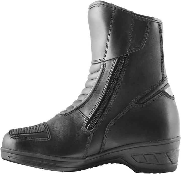 Bogotto Lady Short wasserdichte Damen Motorrad Stiefel, schwarz, 38 Schwarz 38 EU, Schwarz 38 EU