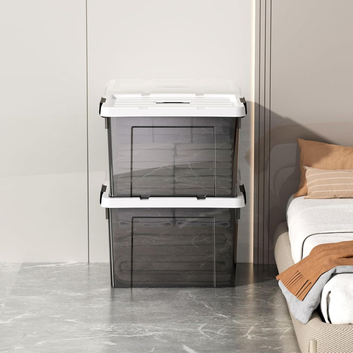Cetomo 45L*6 Plastic Storage box, Tote box,Organizing Container with Durable Lid and Secure Latching