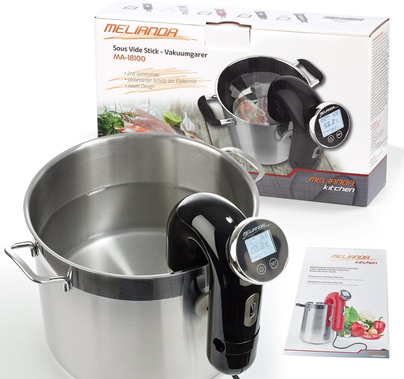 MELIANDA MA-18100 Sous Vide Stick Niedrigtemperatur Vakuumgarer Digital-Timer schwarz