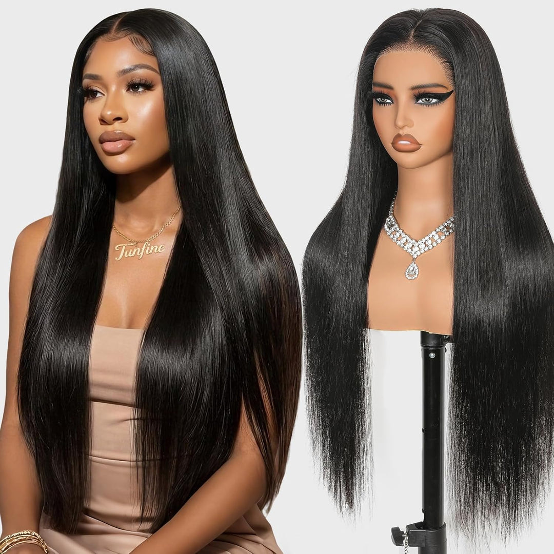 Tunfine 13x6 Lace Front Wigs Human Hair Straight Perücken Echthaar Damen 100% Brasilianer Human Hair