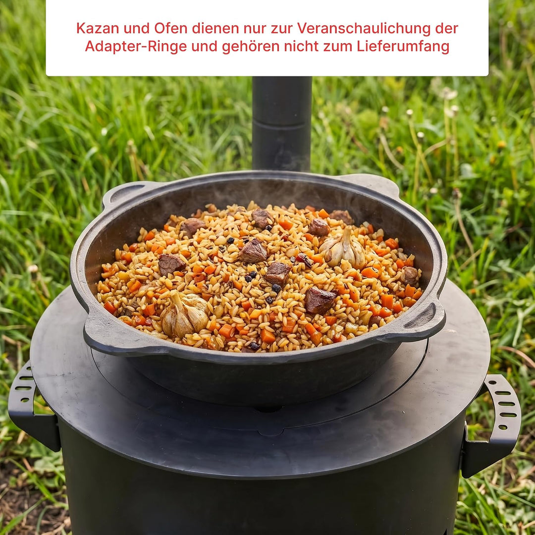 4BIG.fun Adapter - Ringe für Eintopfofen 48-52 cm Utschak Herdplatte für Feuerkessel Anpassungsplatt