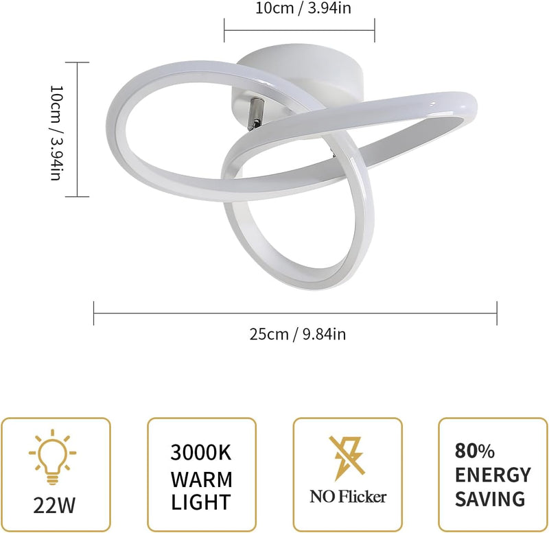 Goeco LED Deckenleuchte Weiss, 22W Moderne Deckenleuchte, Kreative Blumenform LED Deckenlampe für Kü