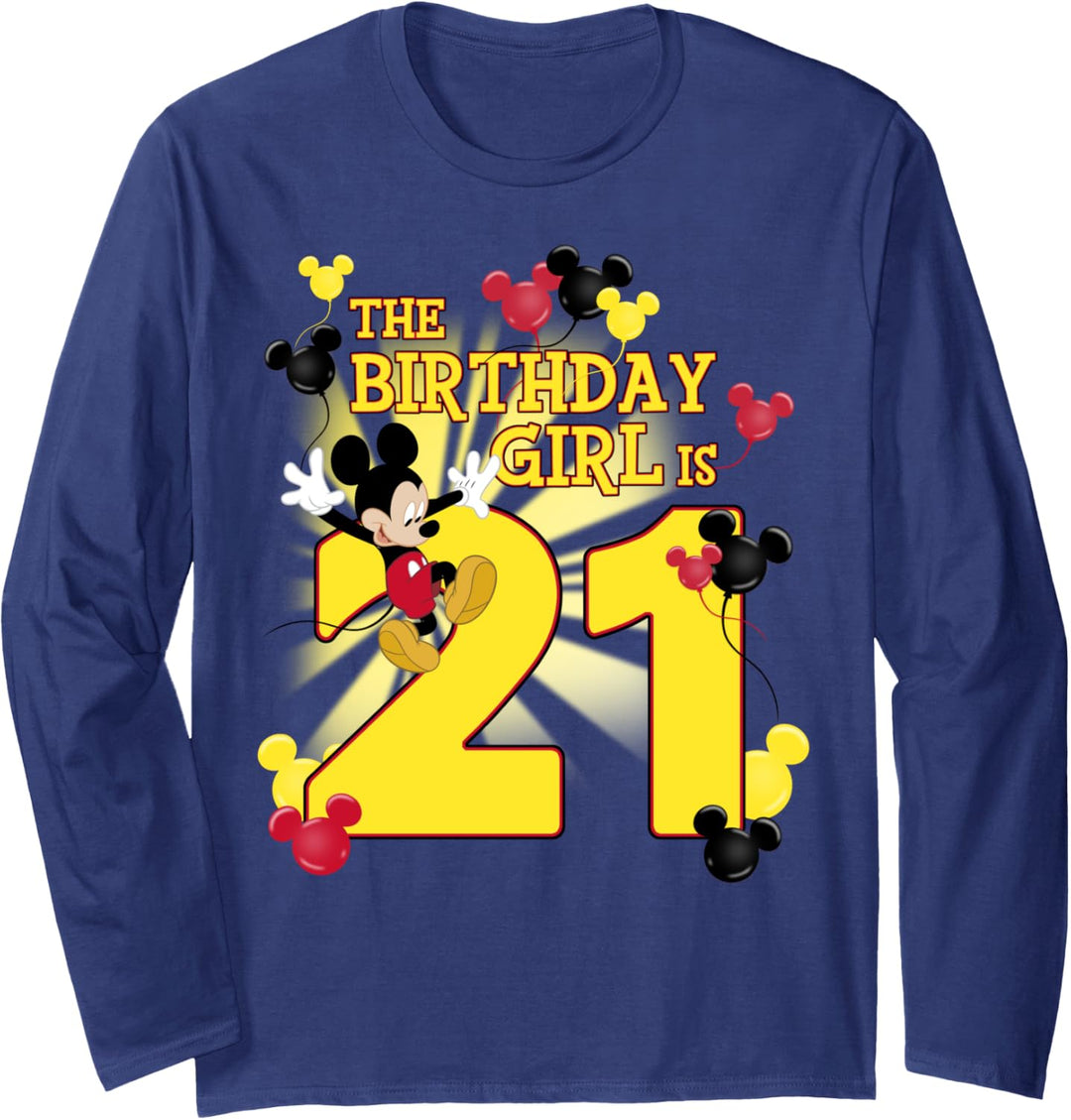 Disney Mickey & Friends 21 Year Old Birthday Girl Langarmshirt