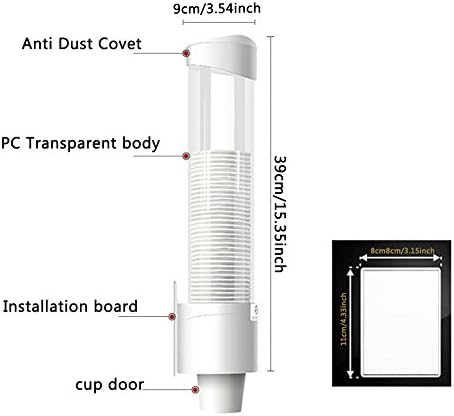 Haofy Becherspender mit Wandmontage, Papier Becherhalter Wegwerfbecher Spender für Plastikbecher und