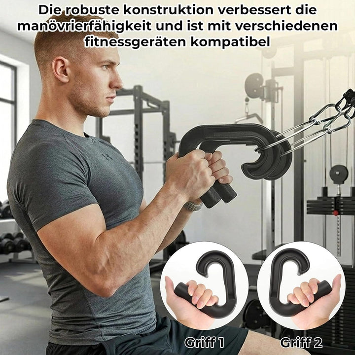 2 Pcs Double D Fitness Griffe 90 Grad Haken Klimmzug Griffe Kabelzug Rudergriff Pull up Grips für Ru