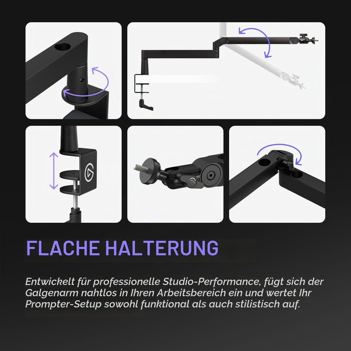 Elgato Prompter/Schwenkhalterung-Bundle – Premium-Teleprompter + Low Profile Arm, kompatibel: DSLR,