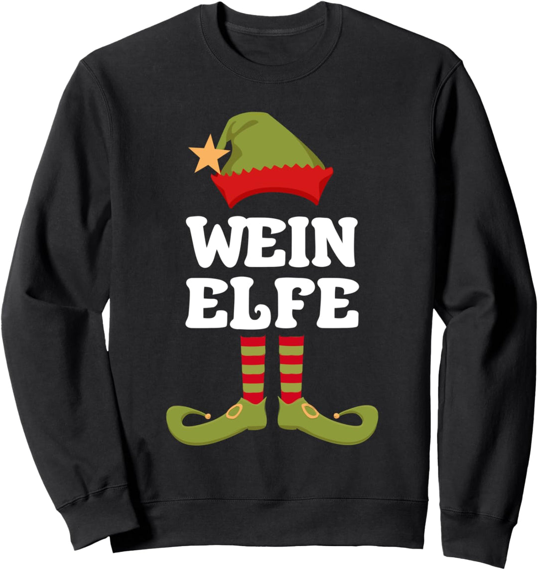Wein Elfe Weihnachtself Weihnachten Sweatshirt