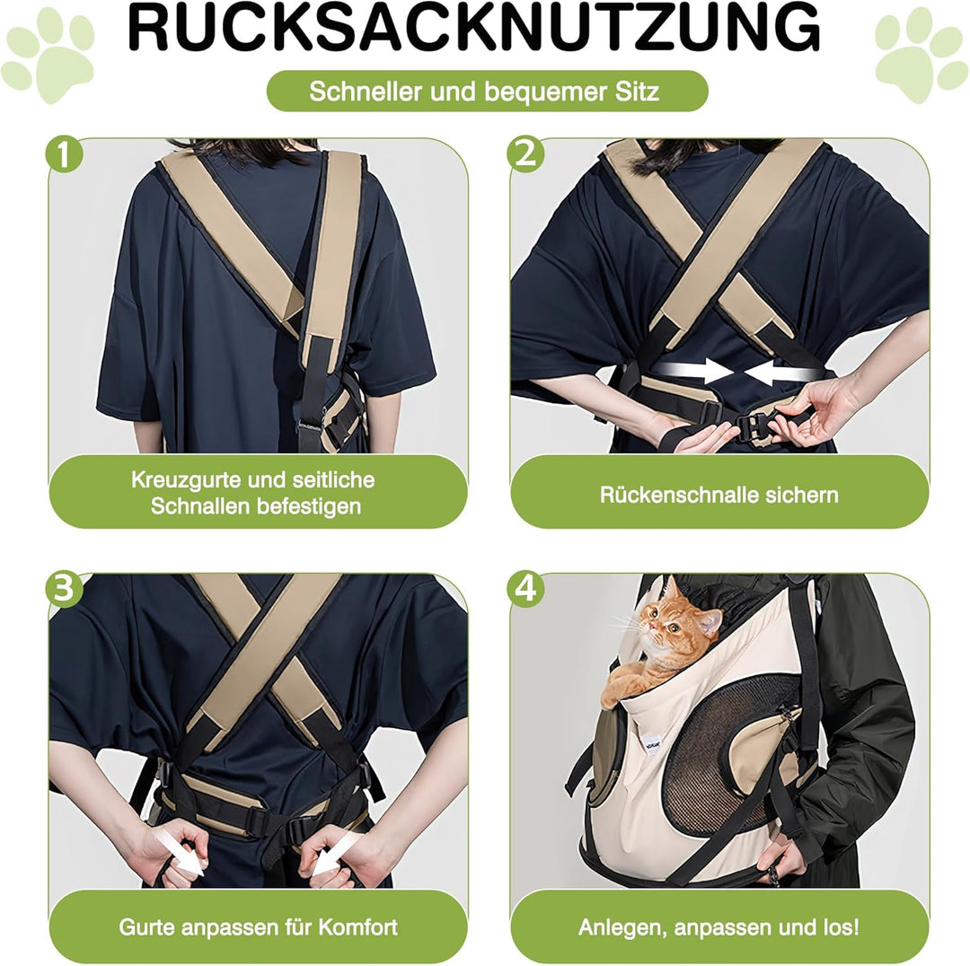 ALLSOPETS Hundetragerucksack, Tragbarer Haustiertragerucksack für Katzen Hunde Welpen, Integrierter