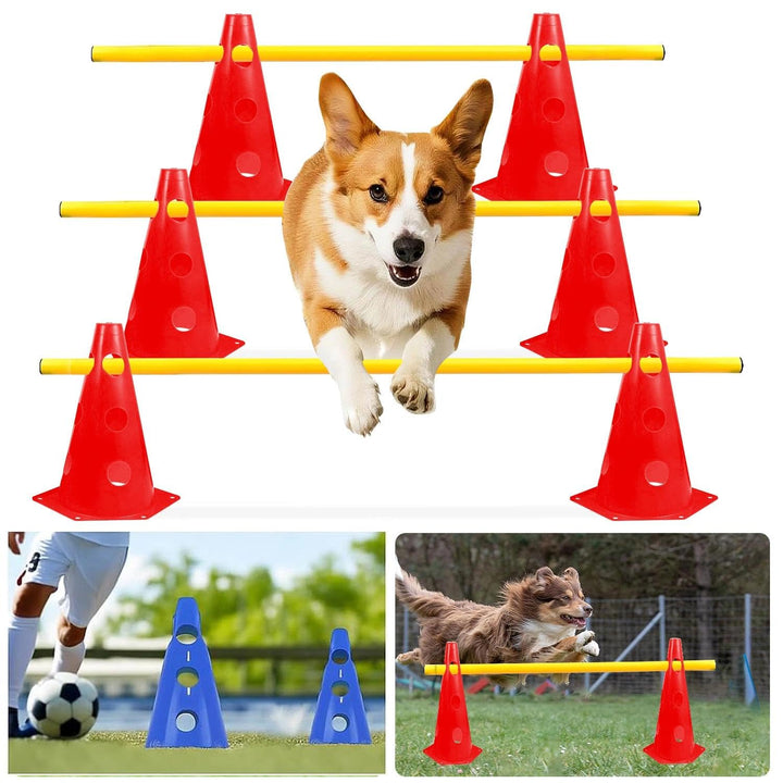 Shengruili Agility Set Hunde,Steckhürdenset Hund,Hund Hürden,Kinder Agility Hürden Hindernisse für P