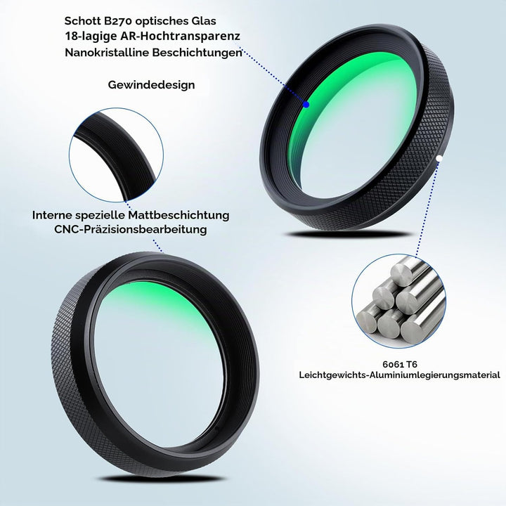 Haoge LUV-X54B Metall Gegenlichtblende Sonnenblende mit MC UV Filter Ultraviolett Schutzfilter für F