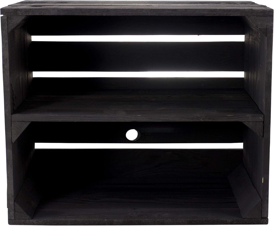 Schwarze Obstkisten Weinkiste Wohnzimmer Black Holzkiste Küche Holzkiste Regal 50x40x30cm (2 schwarz