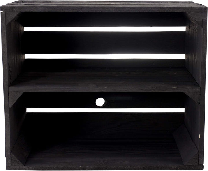 Schwarze Obstkisten Weinkiste Wohnzimmer Black Holzkiste Küche Holzkiste Regal 50x40x30cm (2 schwarz