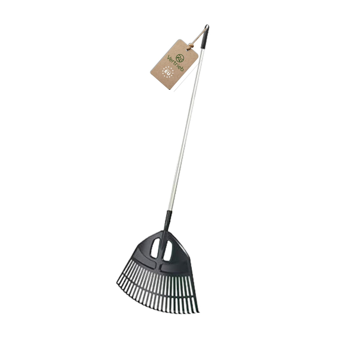 Gartenrechen Rechen Fächerbesen Alustiel Laubbesen Harke 195cm Landschaftsbesen Laubrechen Laubfeger