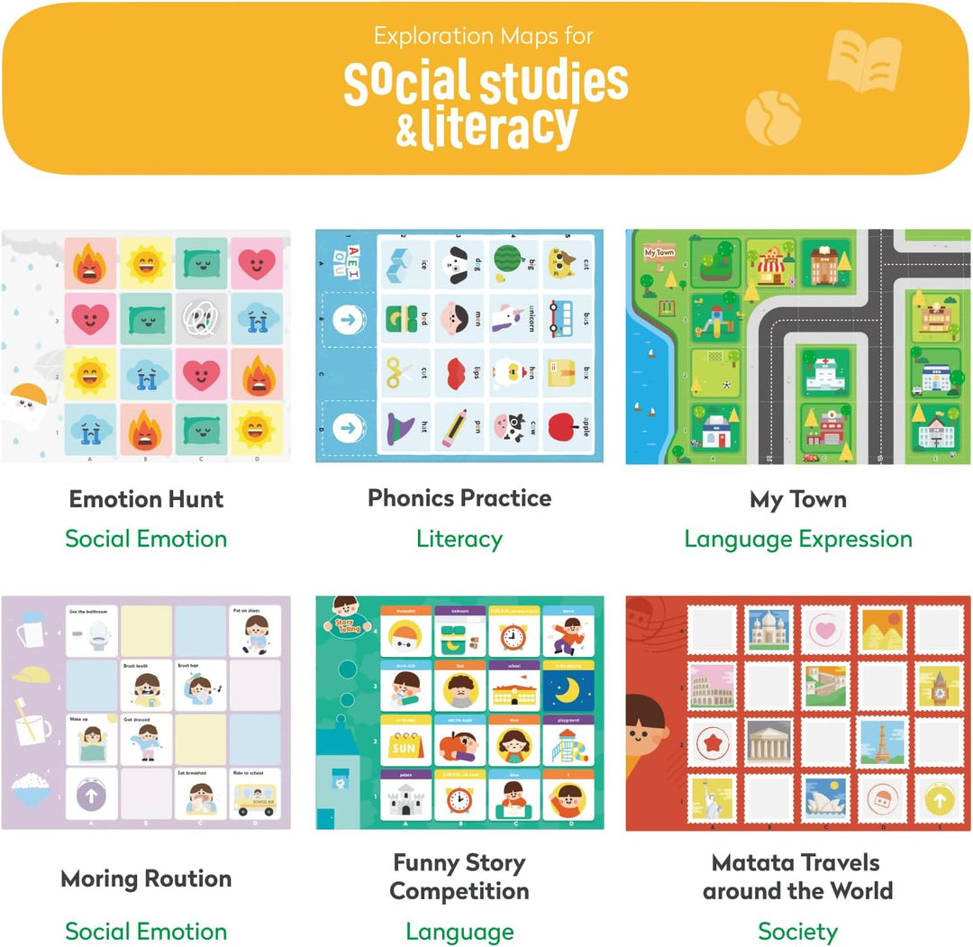MatataStudio Erkundungskarte für Tale Bot & Coding Set, Naturwissenschaften, Mathematik, Sozialkunde